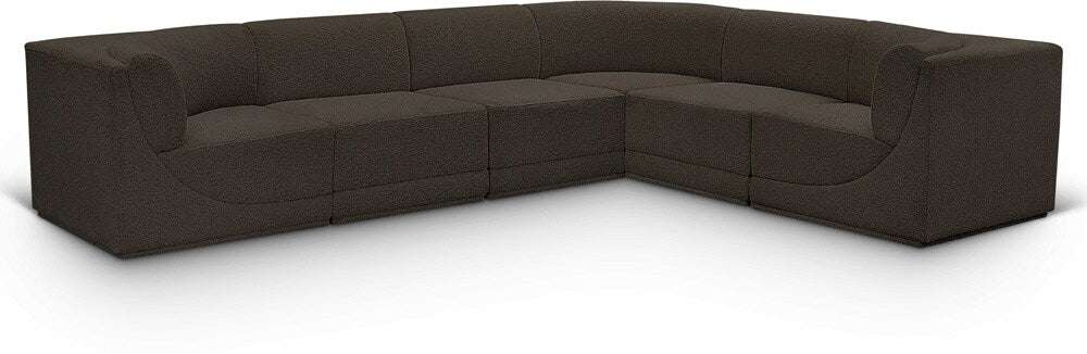 Meridian Furniture - Ollie Brown Boucle Fabric Modular Sectional - 6Pc - 118Brown-Sec6C veiw 1