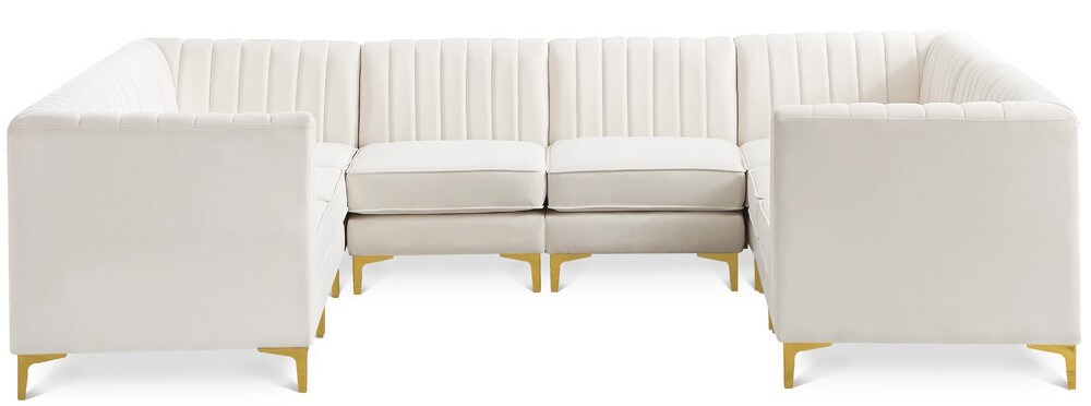 Meridian Furniture - Alina Cream Velvet Modular Sectional - 8Pc - 604Cream-Sec8B veiw 1