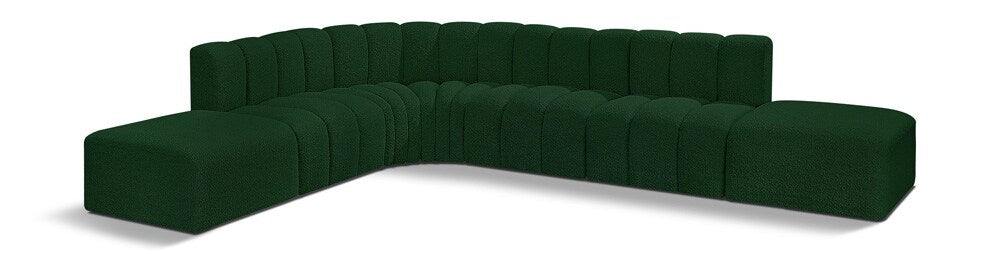Meridian Furniture - Arc Green Boucle Fabric Modular Sofa - 7Pc - 102Green-S7A veiw 1
