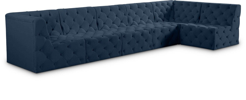 Meridian Furniture - Tuft Navy Velvet Modular Sectional - 6Pc - 680Navy-Sec6C veiw 1