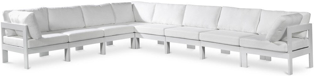 Meridian Furniture - Nizuc White Water Resistant Fabric Outdoor Patio Modular Sectional - 8Pc - 375White-Sec8A veiw 1