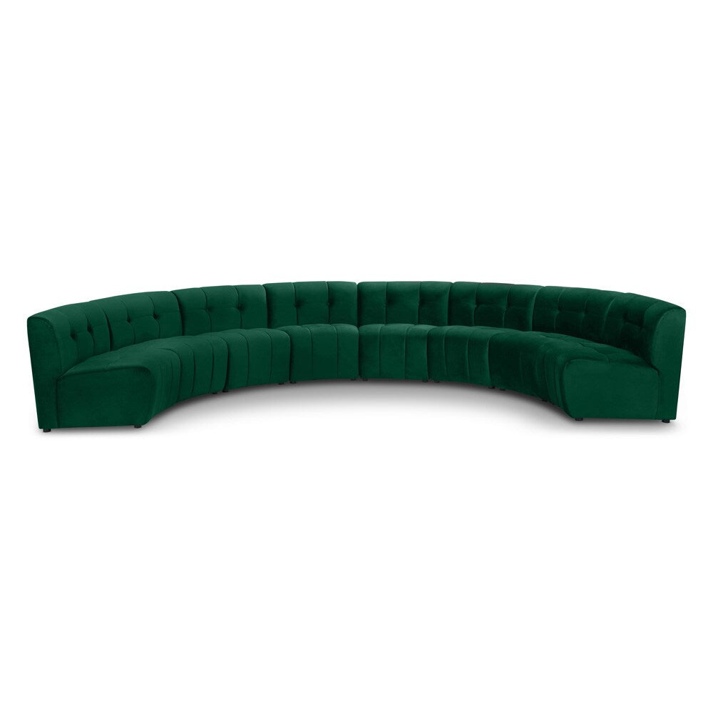 Meridian Furniture - Limitless Green Velvet 8pc. Modular Sectional - 645Green-8PC veiw 1