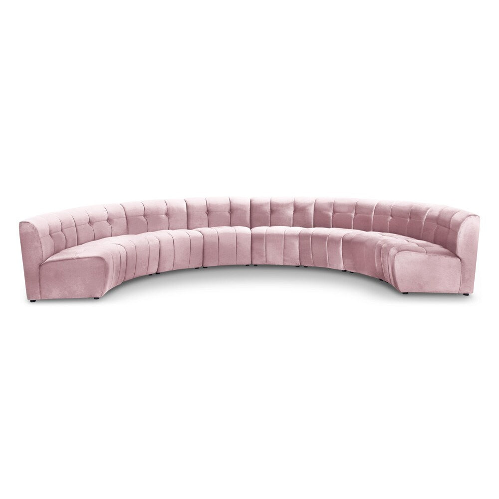 Meridian Furniture - Limitless Pink Velvet 8pc. Modular Sectional - 645Pink-8PC veiw 1