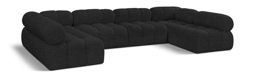 Meridian Furniture - Ames Black Boucle Fabric Modular Sectional - 6Pc - 611Black-Sec6B veiw 1