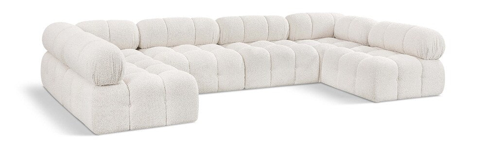 Meridian Furniture - Ames Cream Boucle Fabric Modular Sectional - 6Pc - 611Cream-Sec6B veiw 1