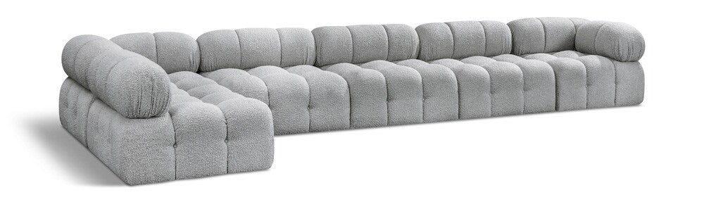 Meridian Furniture - Ames Grey Boucle Fabric Modular Sectional - 6Pc - 611Grey-Sec6E veiw 1