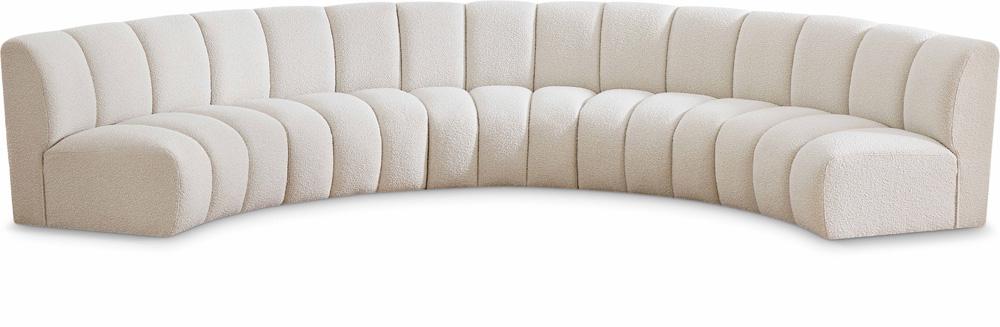 Meridian Furniture - Infinity Cream Boucle Fabric 5pc. Modular Sectional - 643Cream-5PC veiw 1