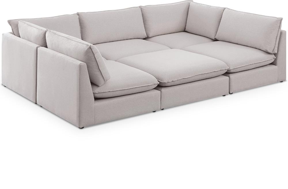Meridian Furniture - Mackenzie Beige Durable Linen Textured Modular Sectional - 6Pc - 688Beige-Sec6D veiw 1