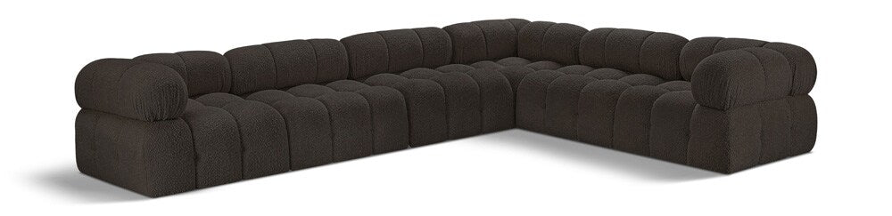 Meridian Furniture - Ames Brown Boucle Fabric Modular Sectional - 6Pc - 611Brown-Sec6F veiw 1