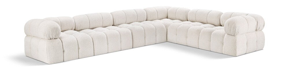 Meridian Furniture - Ames Cream Boucle Fabric Modular Sectional - 6Pc - 611Cream-Sec6F veiw 1