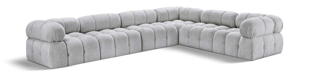 Meridian Furniture - Ames Grey Boucle Fabric Modular Sectional - 6Pc - 611Grey-Sec6F veiw 1
