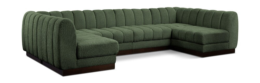 Meridian Furniture - Quinn Green Chenille Fabric Modular Sectional - 6Pc - 124Green-Sec6A veiw 1