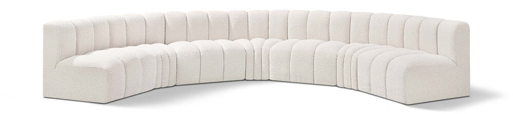 Meridian Furniture - Arc Cream Boucle Fabric Modular Sofa - 7Pc - 102Cream-S7B veiw 1