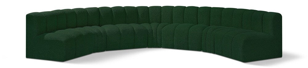 Meridian Furniture - Arc Green Boucle Fabric Modular Sofa - 7Pc - 102Green-S7B veiw 1