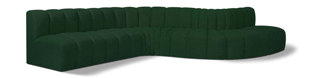 Meridian Furniture - Arc Green Boucle Fabric Modular Sofa - 7Pc - 102Green-S7C veiw 1