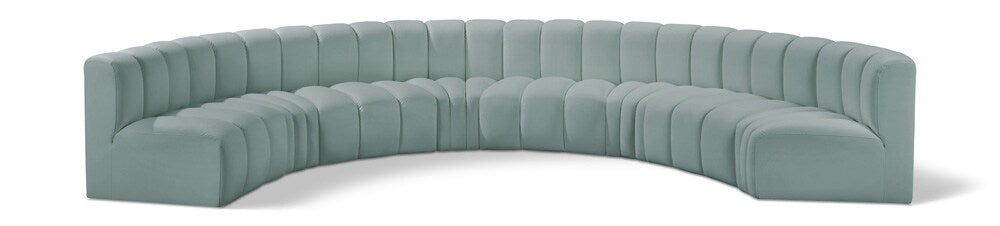 Meridian Furniture - Arc Mint Green Vegan Leather Modular Sofa - 8Pc - 101Mint-S8B veiw 1
