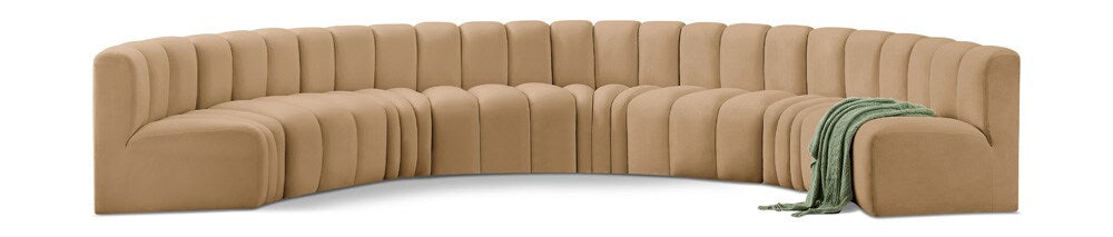 Meridian Furniture - Arc Camel Velvet Modular Sofa - 8Pc - 103Camel-S8B veiw 1