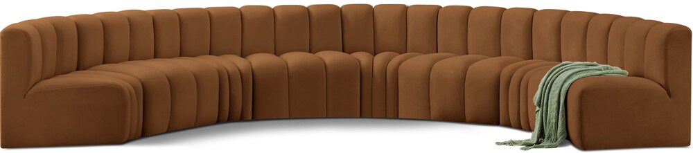 Meridian Furniture - Arc Saddle Velvet Modular Sofa - 8Pc - 103Saddle-S8B veiw 1