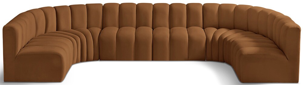 Meridian Furniture - Arc Saddle Velvet Modular Sofa - 8Pc - 103Saddle-S8A veiw 1