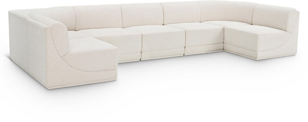 Meridian Furniture - Ollie Cream Boucle Fabric Modular Sectional - 7Pc - 118Cream-Sec7A veiw 1