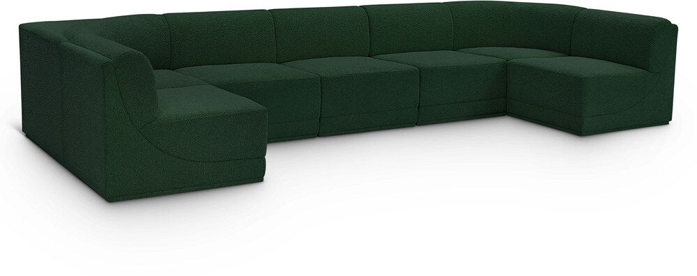 Meridian Furniture - Ollie Green Boucle Fabric Modular Sectional - 7Pc - 118Green-Sec7A veiw 1