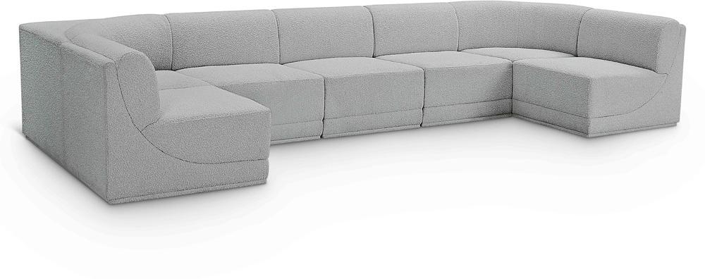 Meridian Furniture - Ollie Grey Boucle Fabric Modular Sectional - 7Pc - 118Grey-Sec7A veiw 1