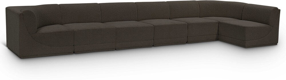 Meridian Furniture - Ollie Brown Boucle Fabric Modular Sectional - 7Pc - 118Brown-Sec7B veiw 1