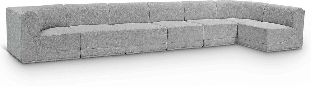 Meridian Furniture - Ollie Grey Boucle Fabric Modular Sectional - 7Pc - 118Grey-Sec7B veiw 1