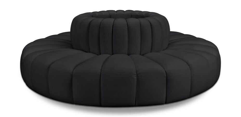 Meridian Furniture - Arc Black Vegan Leather Modular Sofa - 8Pc - 101Black-S8D veiw 1