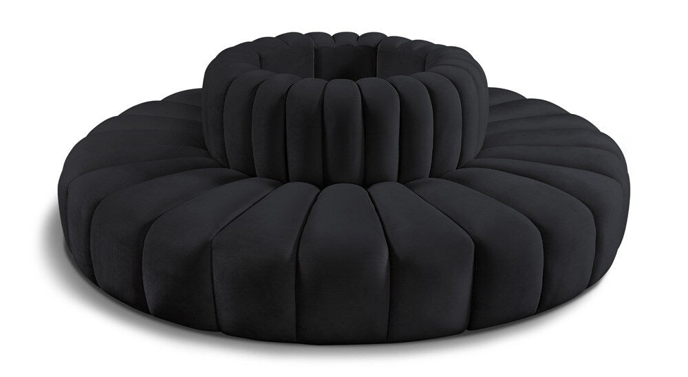 Meridian Furniture - Arc Black Velvet Modular Sofa - 8Pc - 103Black-S8D veiw 1