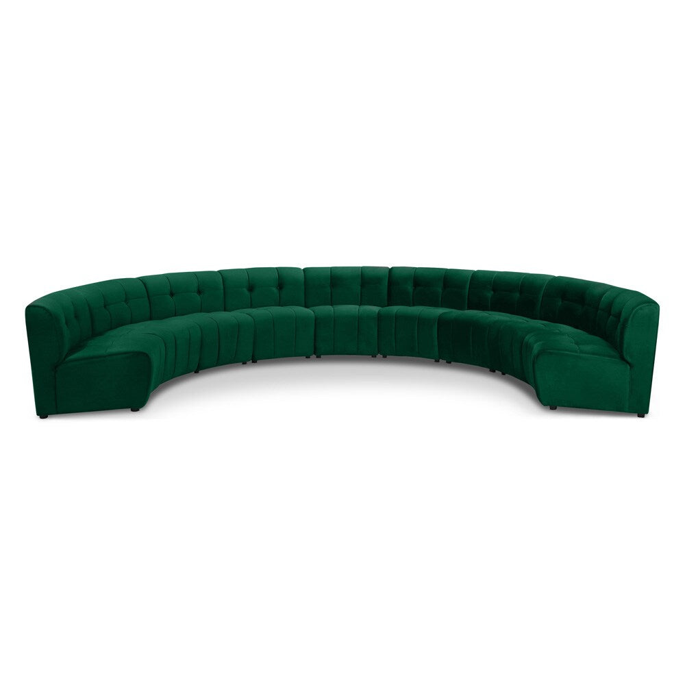Meridian Furniture - Limitless Green Velvet 9pc. Modular Sectional - 645Green-9PC veiw 1