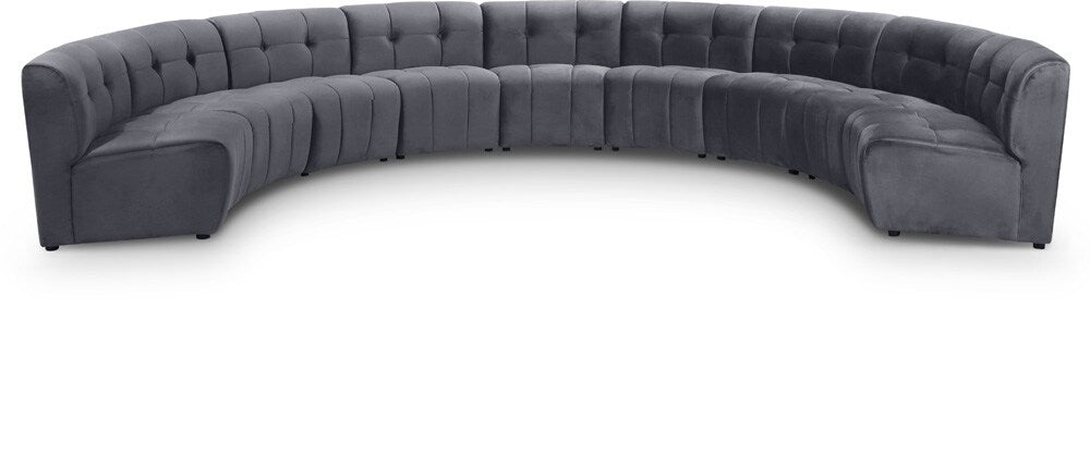 Meridian Furniture - Limitless Grey Velvet 9pc. Modular Sectional - 645Grey-9PC veiw 1