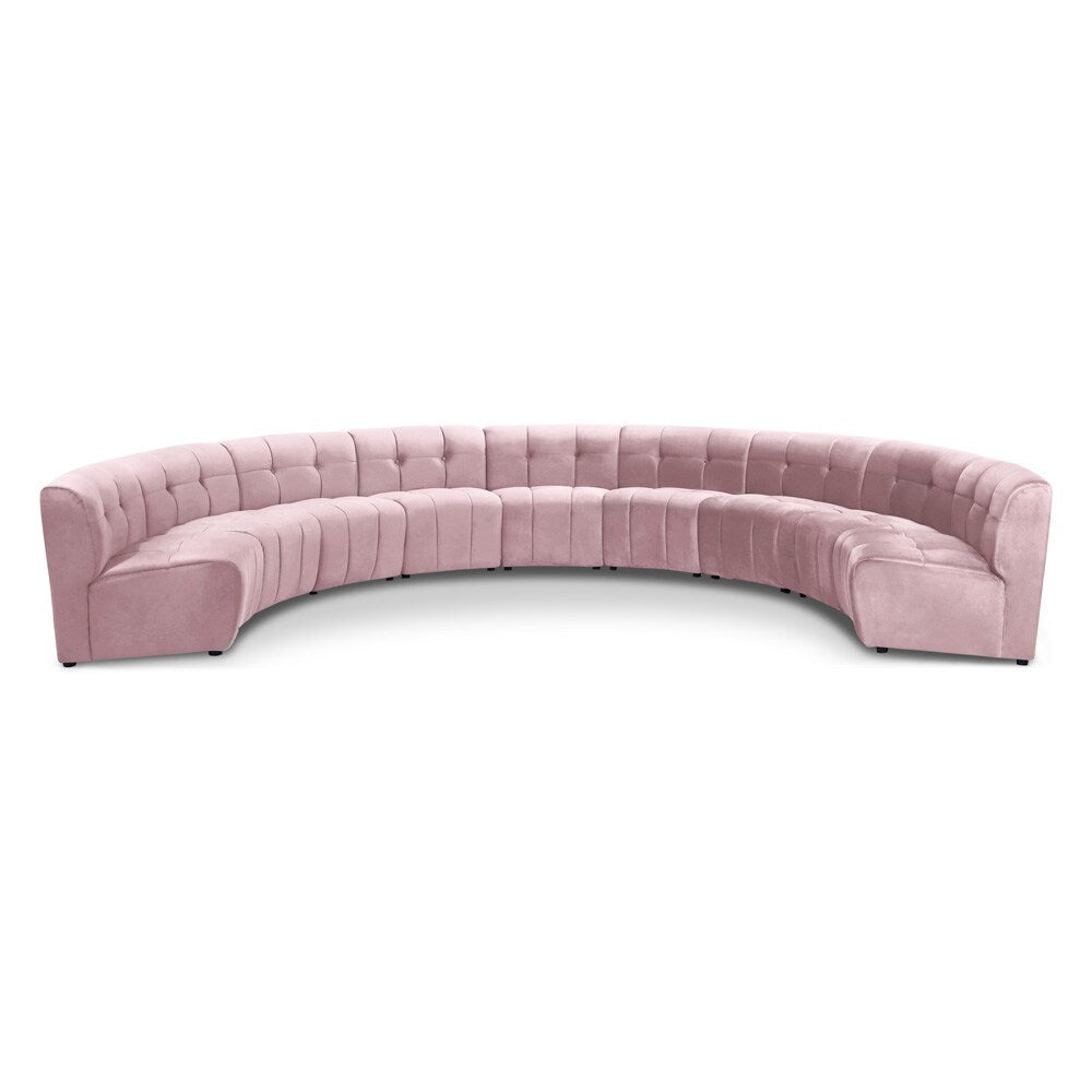 Meridian Furniture - Limitless Pink Velvet 9pc. Modular Sectional - 645Pink-9PC veiw 1