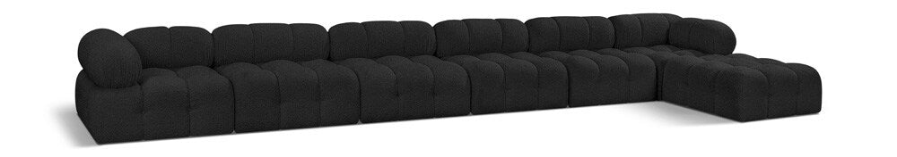 Meridian Furniture - Ames Black Boucle Fabric Modular Sectional - 7Pc - 611Black-Sec7D veiw 1