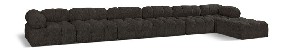 Meridian Furniture - Ames Brown Boucle Fabric Modular Sectional - 7Pc - 611Brown-Sec7D veiw 1