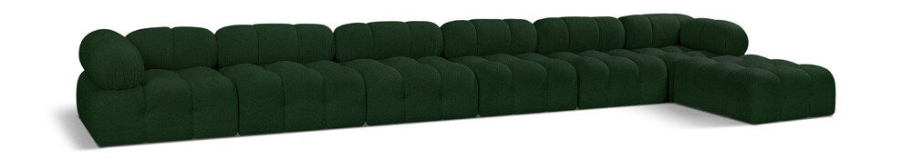 Meridian Furniture - Ames Green Boucle Fabric Modular Sectional - 7Pc - 611Green-Sec7D veiw 1