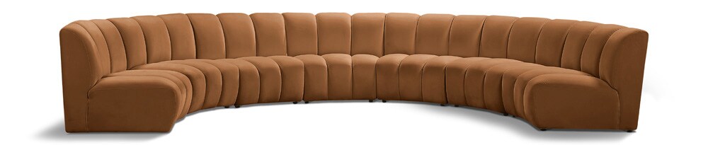 Meridian Furniture - Infinity Saddle Velvet 7pc. Modular Sectional - 638Saddle-7PC veiw 1