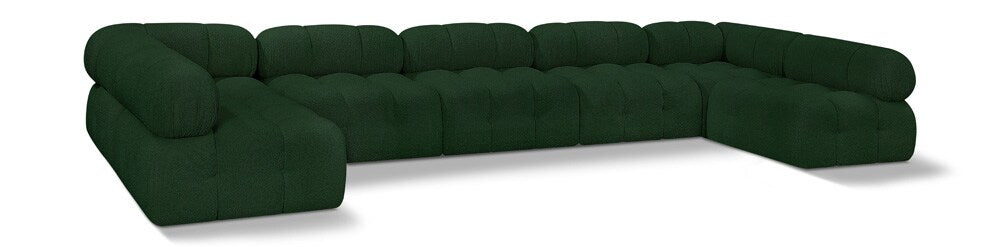 Meridian Furniture - Ames Green Boucle Fabric Modular Sectional - 7Pc - 611Green-Sec7A veiw 1