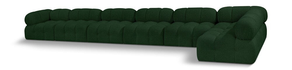 Meridian Furniture - Ames Green Boucle Fabric Modular Sectional - 7Pc - 611Green-Sec7C veiw 1