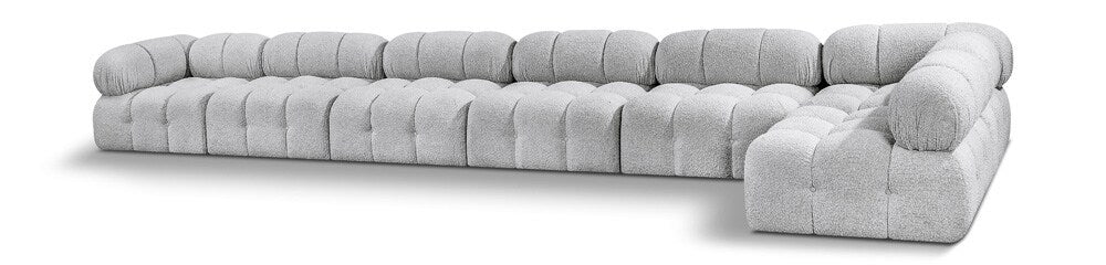 Meridian Furniture - Ames Grey Boucle Fabric Modular Sectional - 7Pc - 611Grey-Sec7C veiw 1