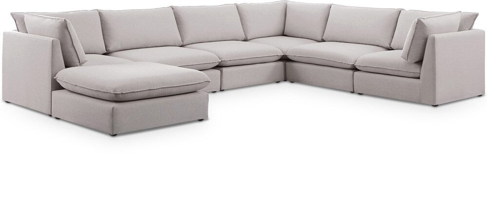 Meridian Furniture - Mackenzie Beige Durable Linen Textured Modular Sectional - 7Pc - 688Beige-Sec7B veiw 1