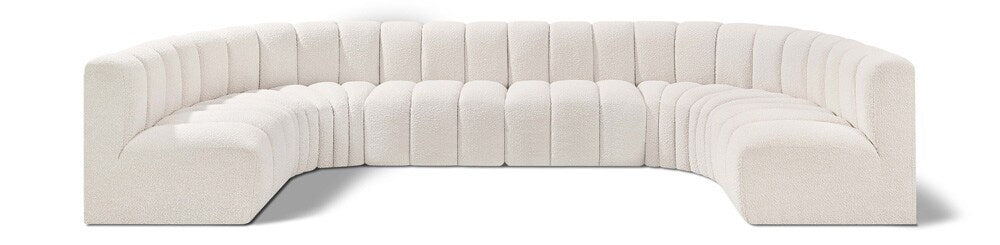 Meridian Furniture - Arc Cream Boucle Fabric Modular Sofa - 8Pc - 102Cream-S8A veiw 1