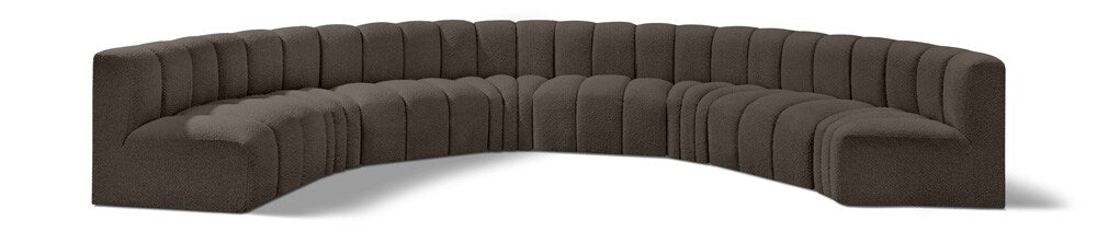 Meridian Furniture - Arc Brown Boucle Fabric Modular Sofa - 8Pc - 102Brown-S8B veiw 1