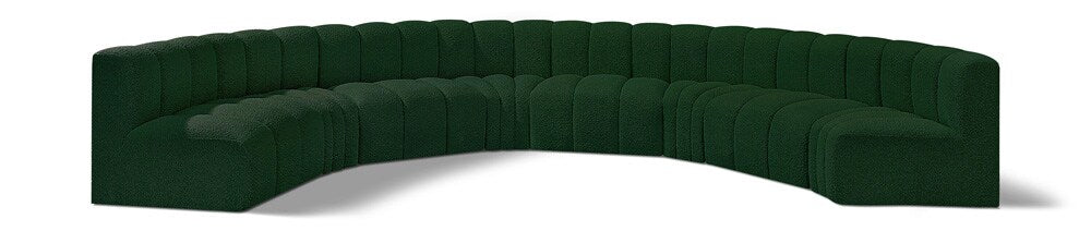 Meridian Furniture - Arc Green Boucle Fabric Modular Sofa - 8Pc - 102Green-S8B veiw 1
