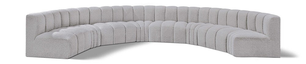 Meridian Furniture - Arc Grey Boucle Fabric Modular Sofa - 8Pc - 102Grey-S8B veiw 1