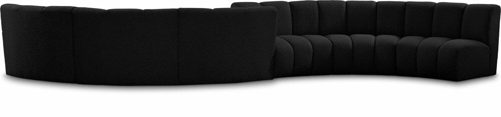 Meridian Furniture - Infinity Black Boucle Fabric 6pc. Modular Sectional - 643Black-S6PC veiw 1