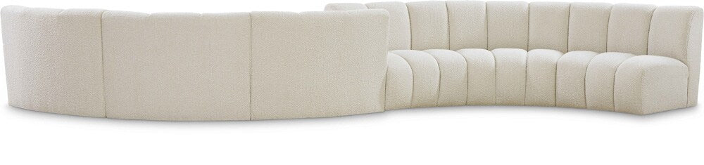 Meridian Furniture - Infinity Cream Boucle Fabric 6pc. Modular Sectional - 643Cream-S6PC veiw 1