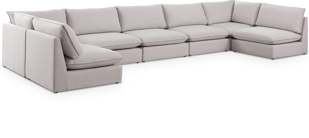 Meridian Furniture - Mackenzie Beige Durable Linen Textured Modular Sectional - 7Pc - 688Beige-Sec7A veiw 1