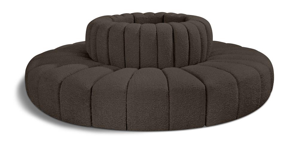 Meridian Furniture - Arc Brown Boucle Fabric Modular Sofa - 8Pc - 102Brown-S8D veiw 1