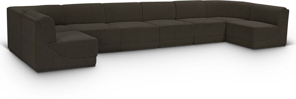 Meridian Furniture - Ollie Brown Boucle Fabric Modular Sectional - 8Pc - 118Brown-Sec8B veiw 1